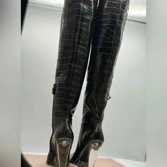 LUCITE 100 WEDGE BOOT Croc Print Brand New Size 7 - Picture 5 of 17
